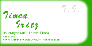 timea iritz business card